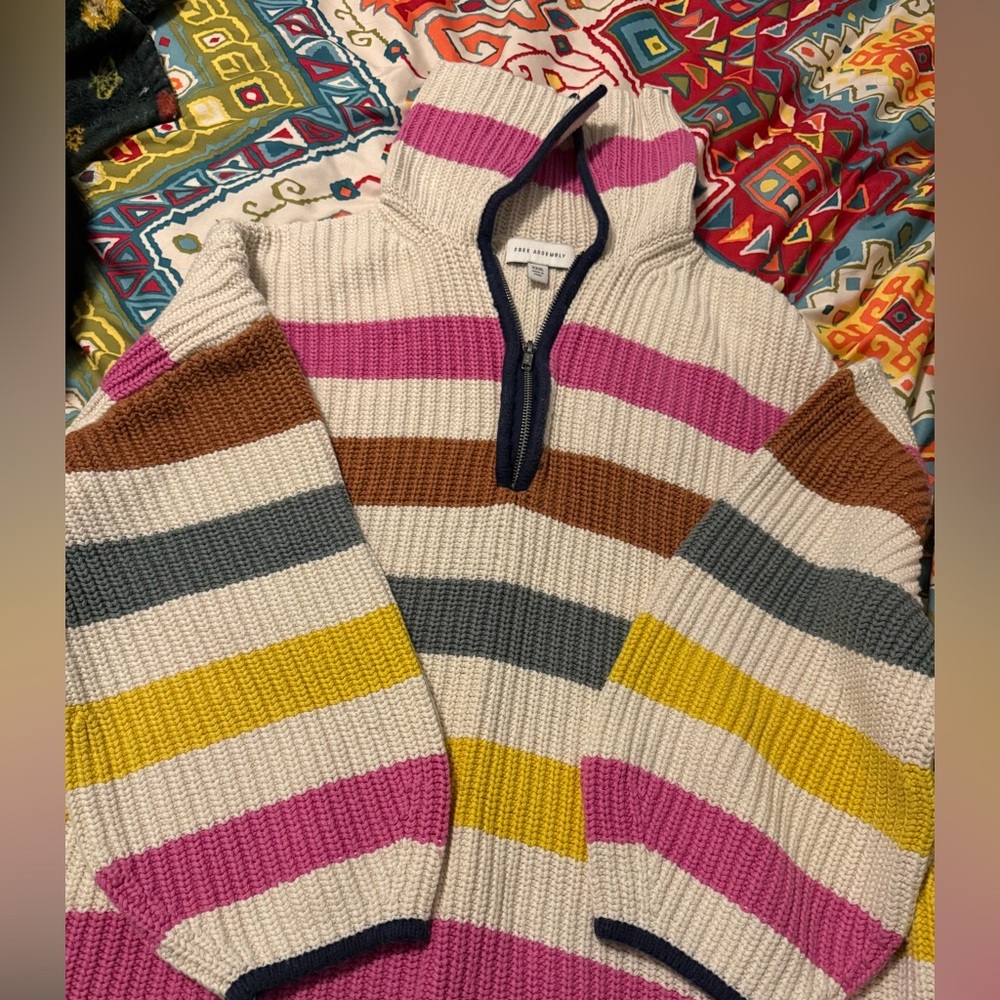 Free Assembly Striped Multicolor Women's Sweater!